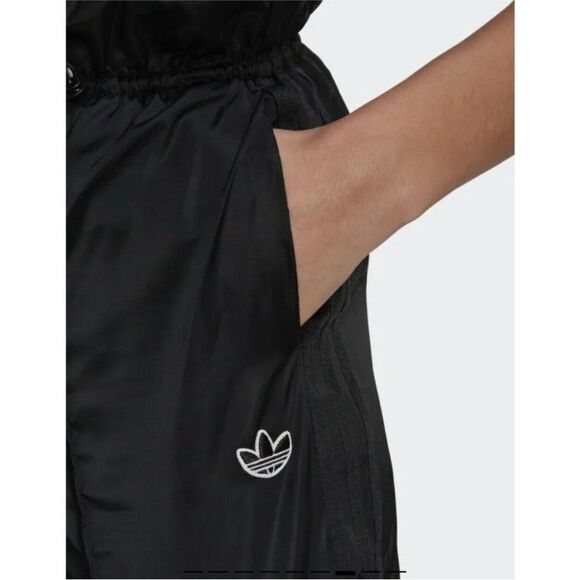 ADIDAS ORIGINALS | 7/8 Length Wide Leg Satin Look Track Pants Women’s Size Small - Picture 4 of 15
